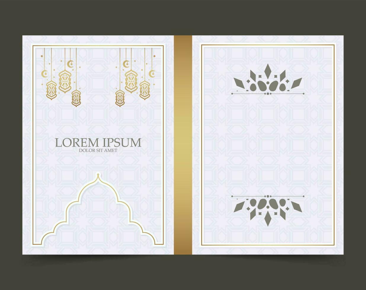 elegant islamic ramadan kareem cover vector