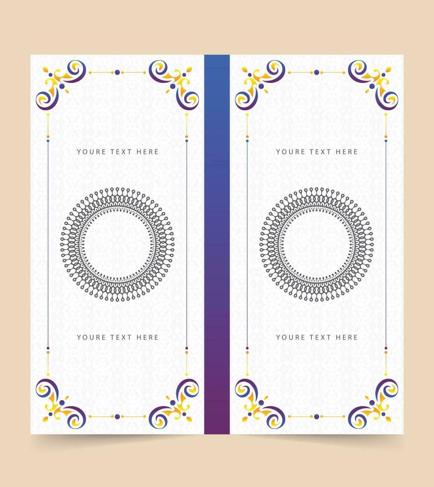 Colorful Ornamental book cover design vector