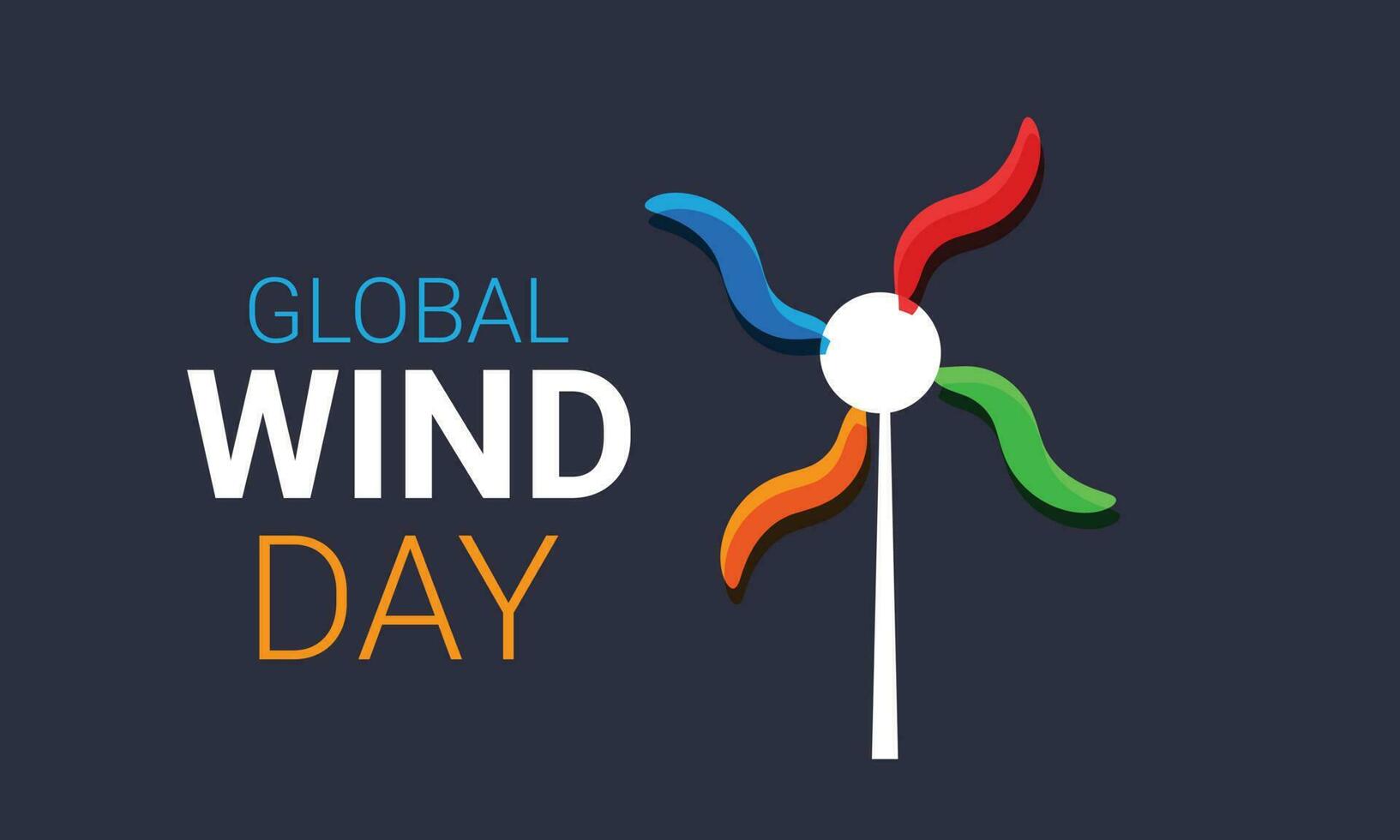 Global wind day. background, banner, card, poster, template. Vector illustration.