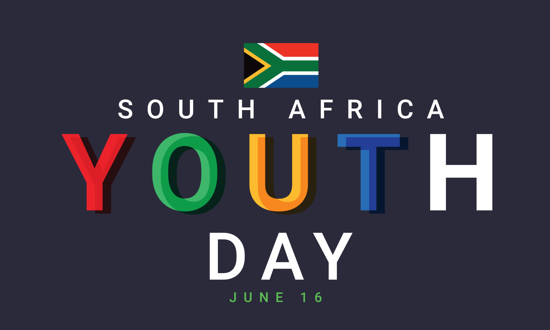 juventud día sur África dieciséis junio. fondo, bandera, tarjeta