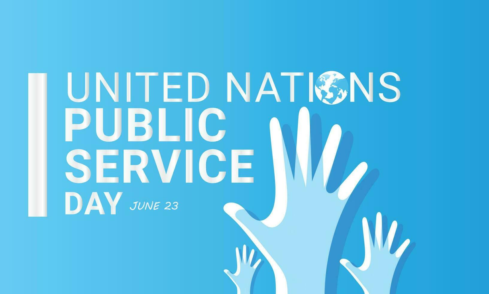 unido naciones público Servicio día junio 23 fondo, bandera, tarjeta, póster, modelo. vector ilustración.