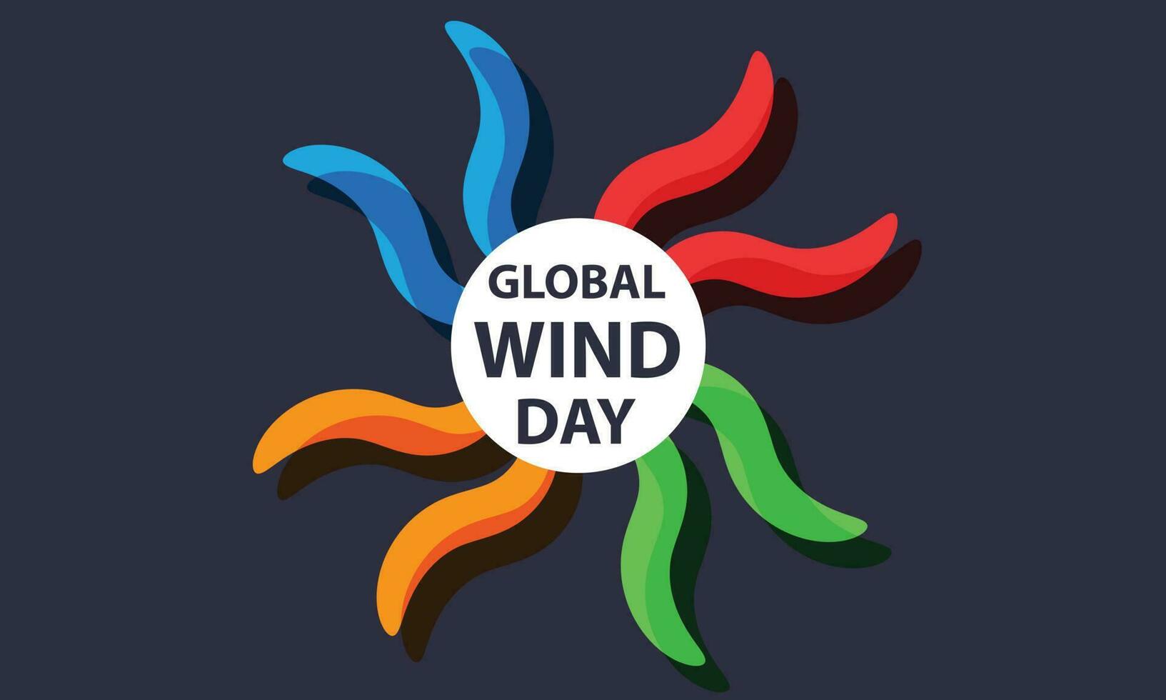 Global wind day. background, banner, card, poster, template. Vector illustration.