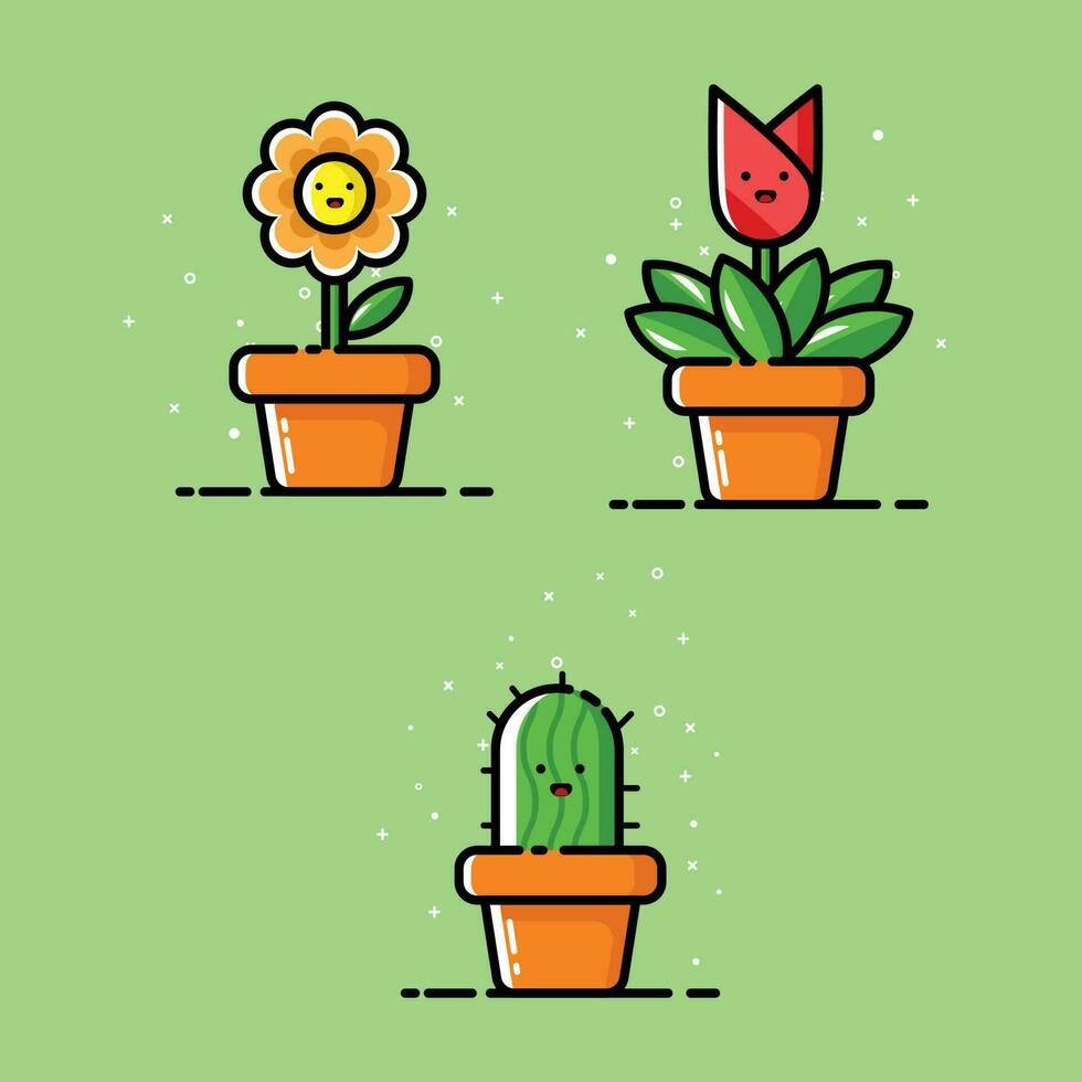 Cute plant illustration vector