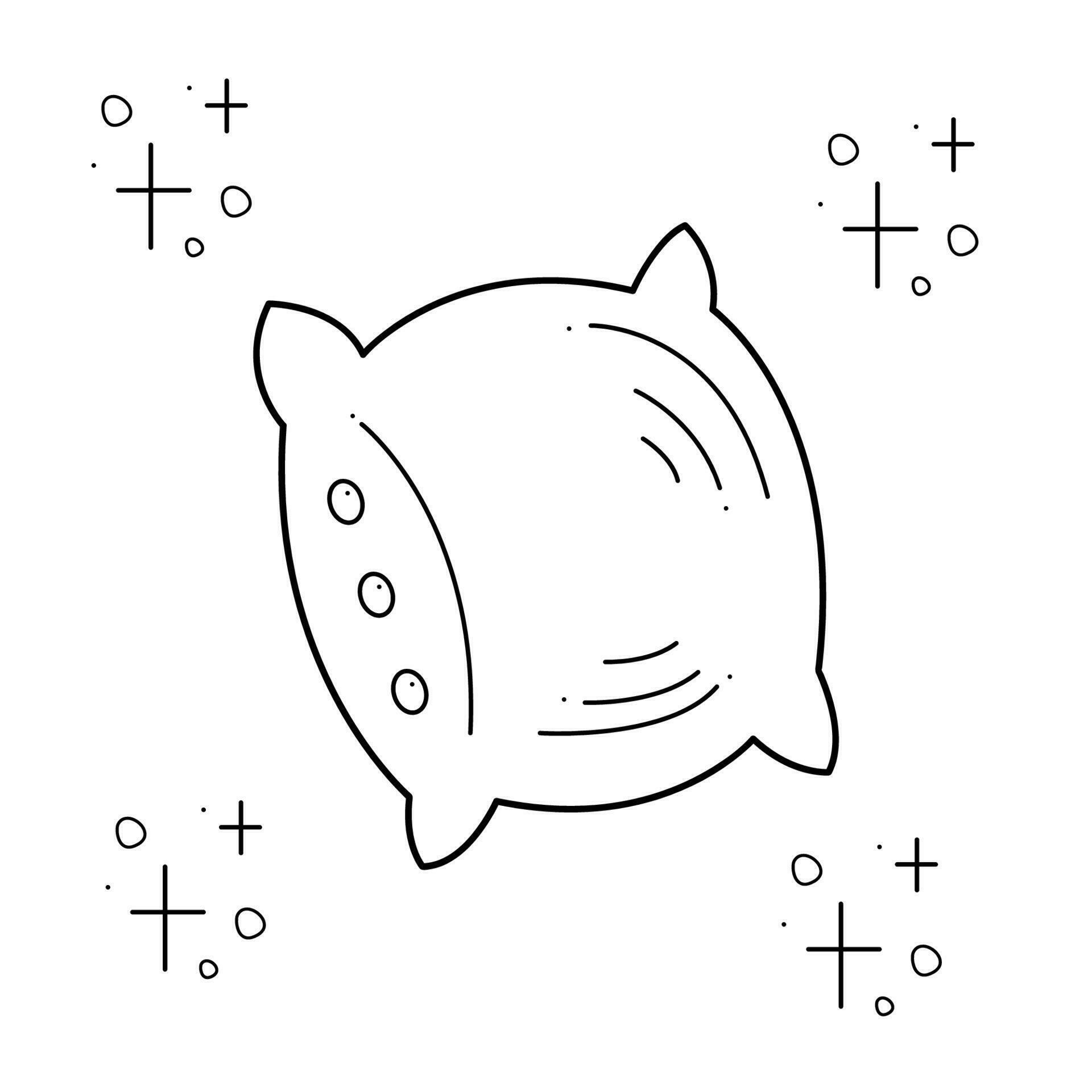 Sleeping pillow. Doodle black and white vector illustration. 23890203