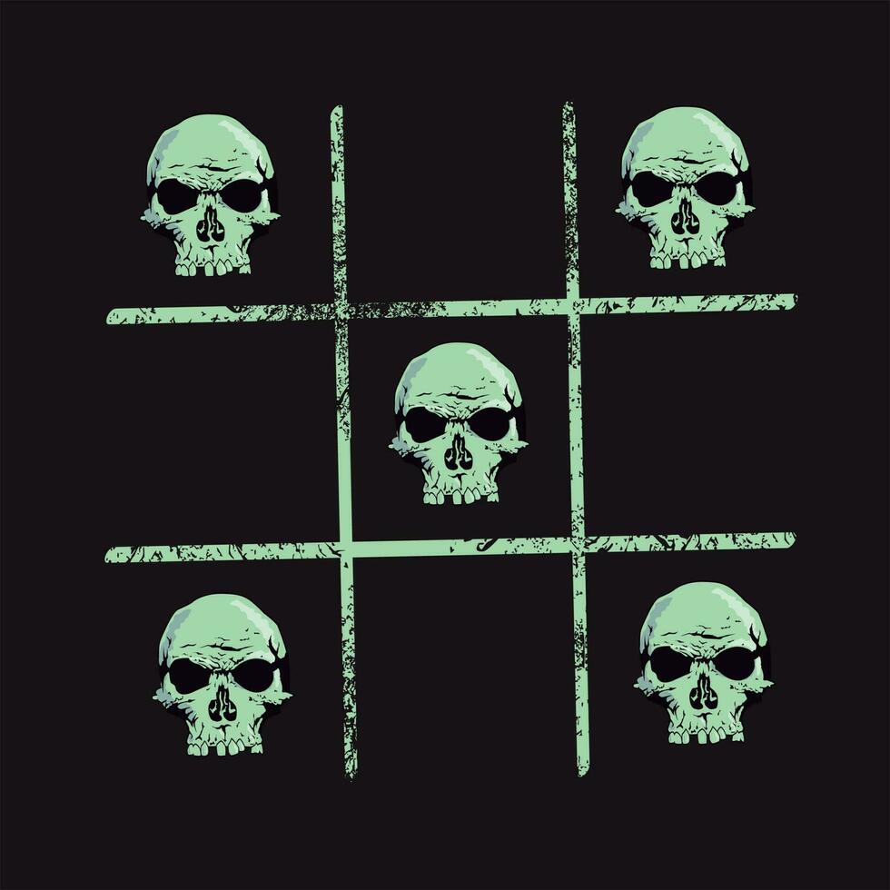Tic tac toe game formed skulls vector image
