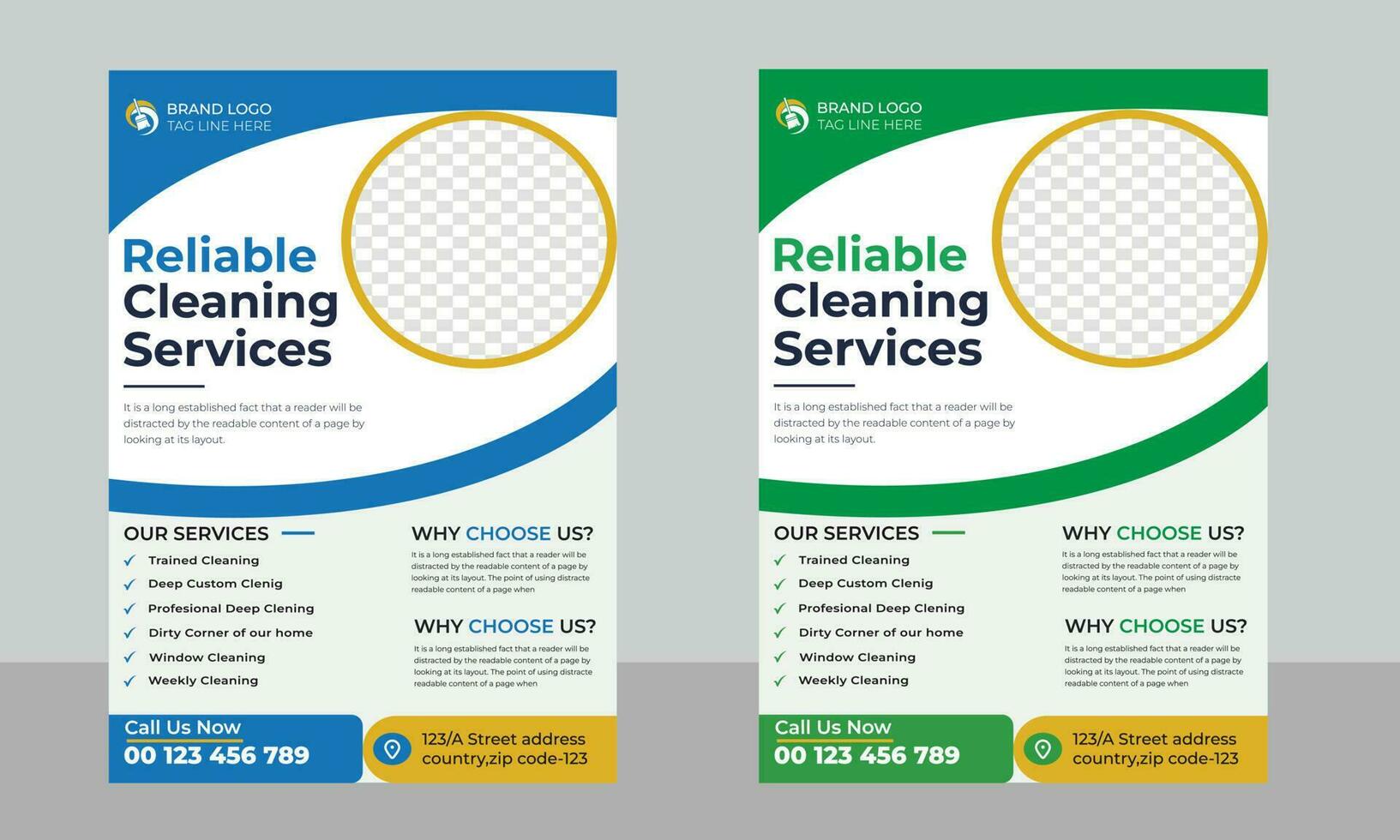A4 Size House cleaning services flyer and Business Flyer Design Template vector