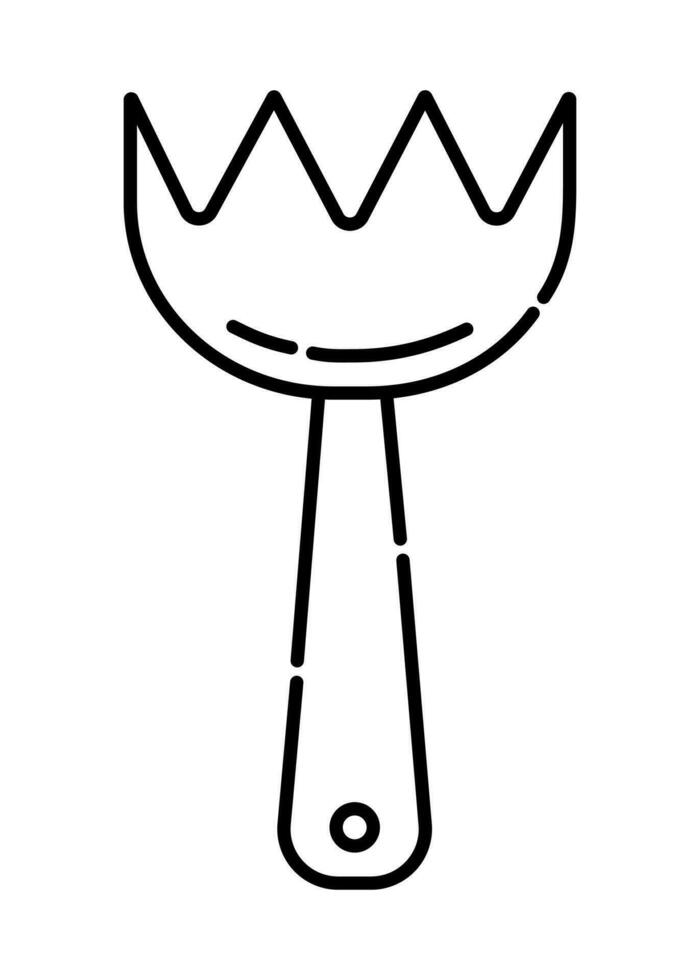 Cute fork black and white vector line illustration 23890451 Vector Art