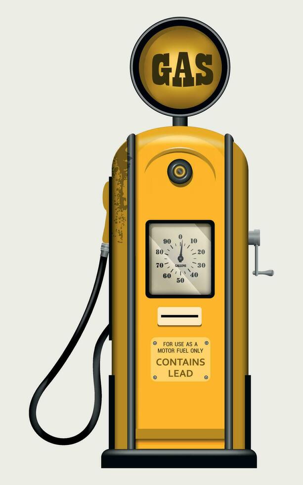 realistic vector yellow retro gas station-01