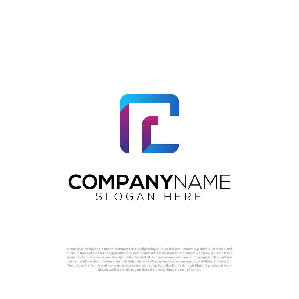 Vector modern R C or R and C letter logo template