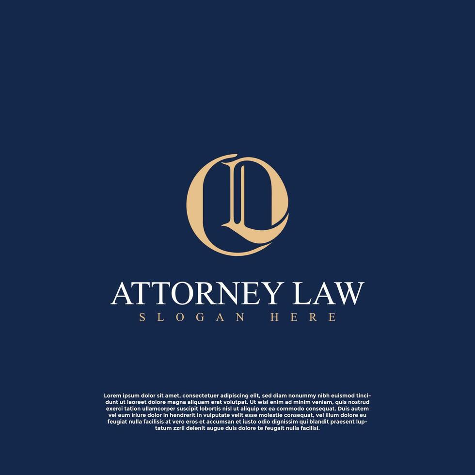 Vector attorney law L letter logo