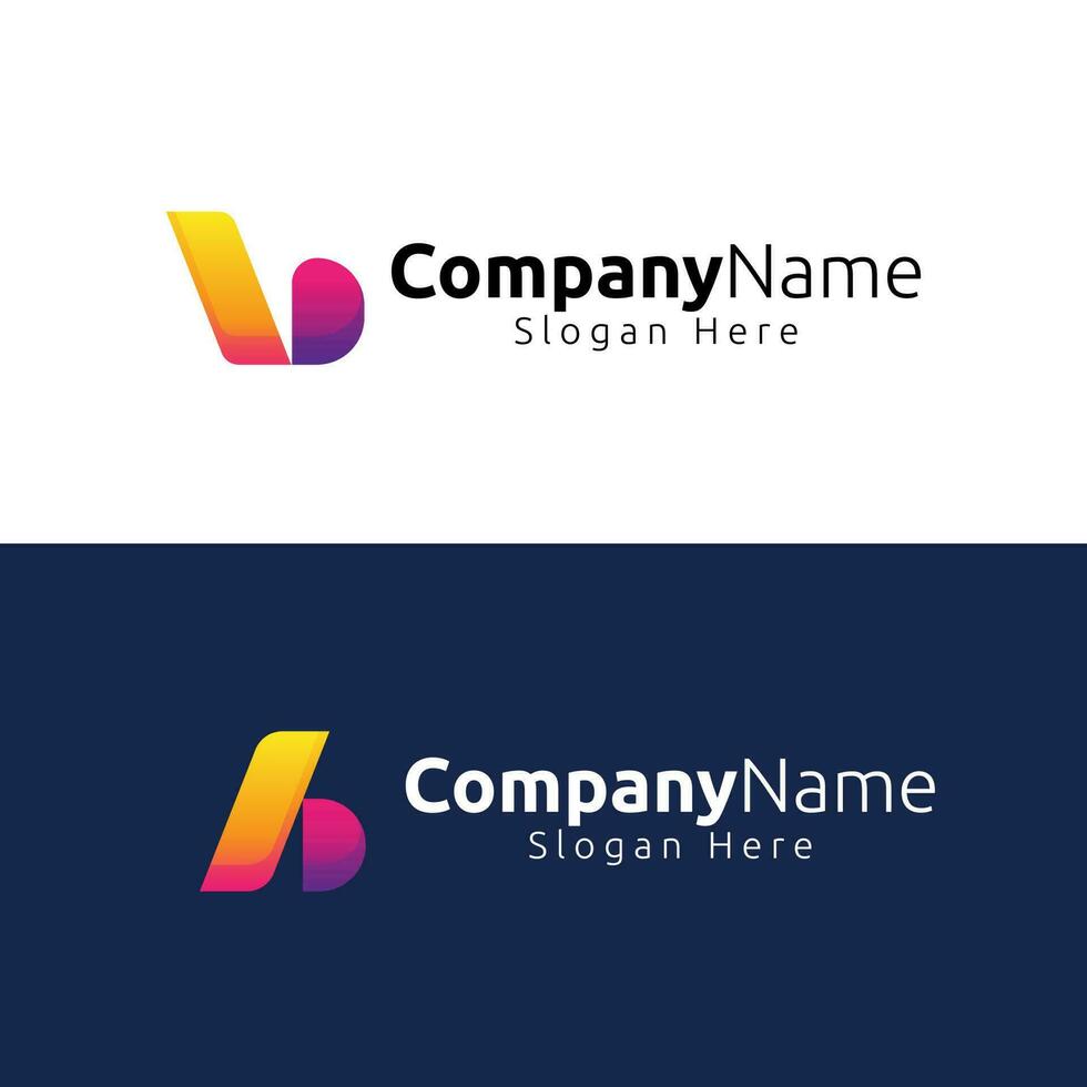 Vector gradient B letter collection logo