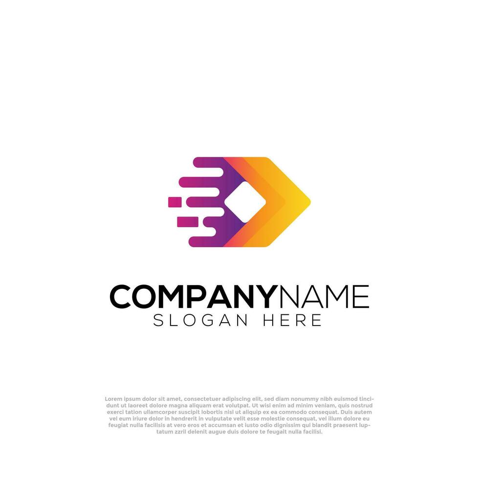 Vector digital D letter logo
