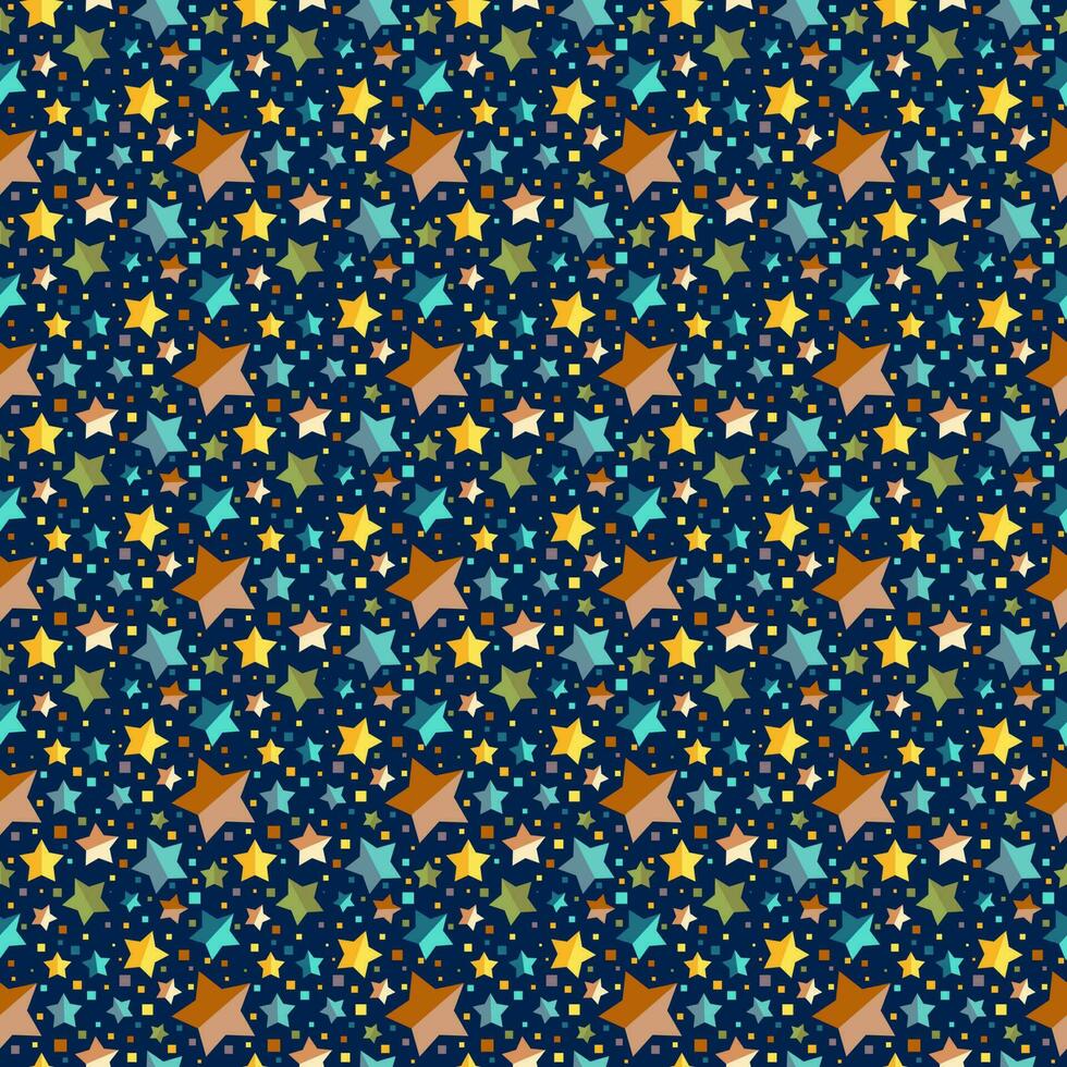 Seamless stars pattern on dark background. Star vector illustration