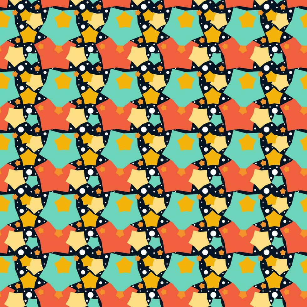 Seamless stars pattern on dark background. Star vector illustration
