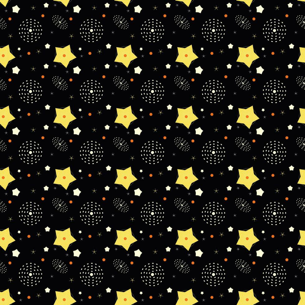 sin costura estrellas modelo en oscuro antecedentes. estrella vector ilustración