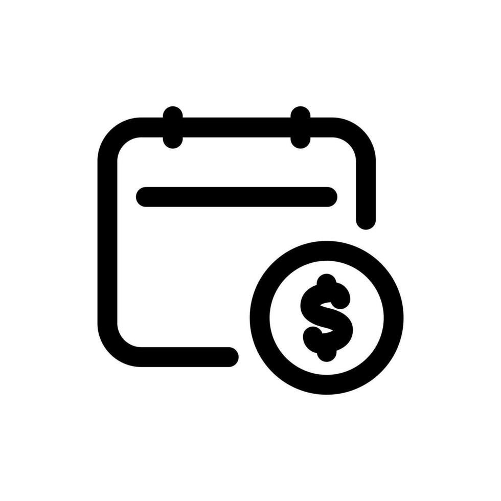 Simple Calendar icon combined with dollar sign icon on it. The icon can be used for websites, print templates, presentation templates, illustrations, etc vector