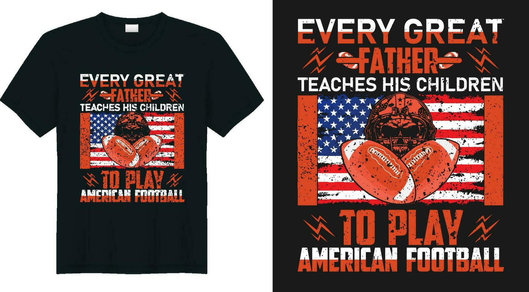cada genial padre enseña su niños a jugar americano fútbol americano t camisa diseño vector