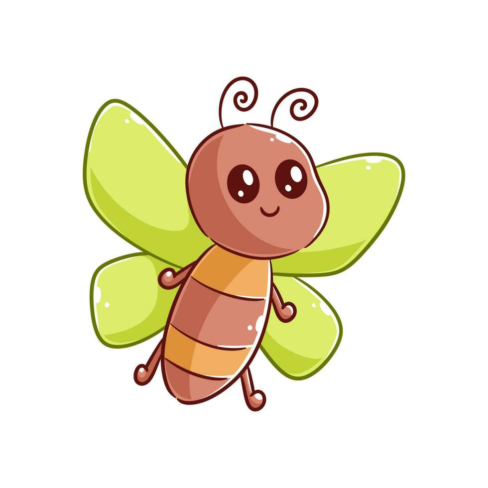Cute butterfly is flying alone vector