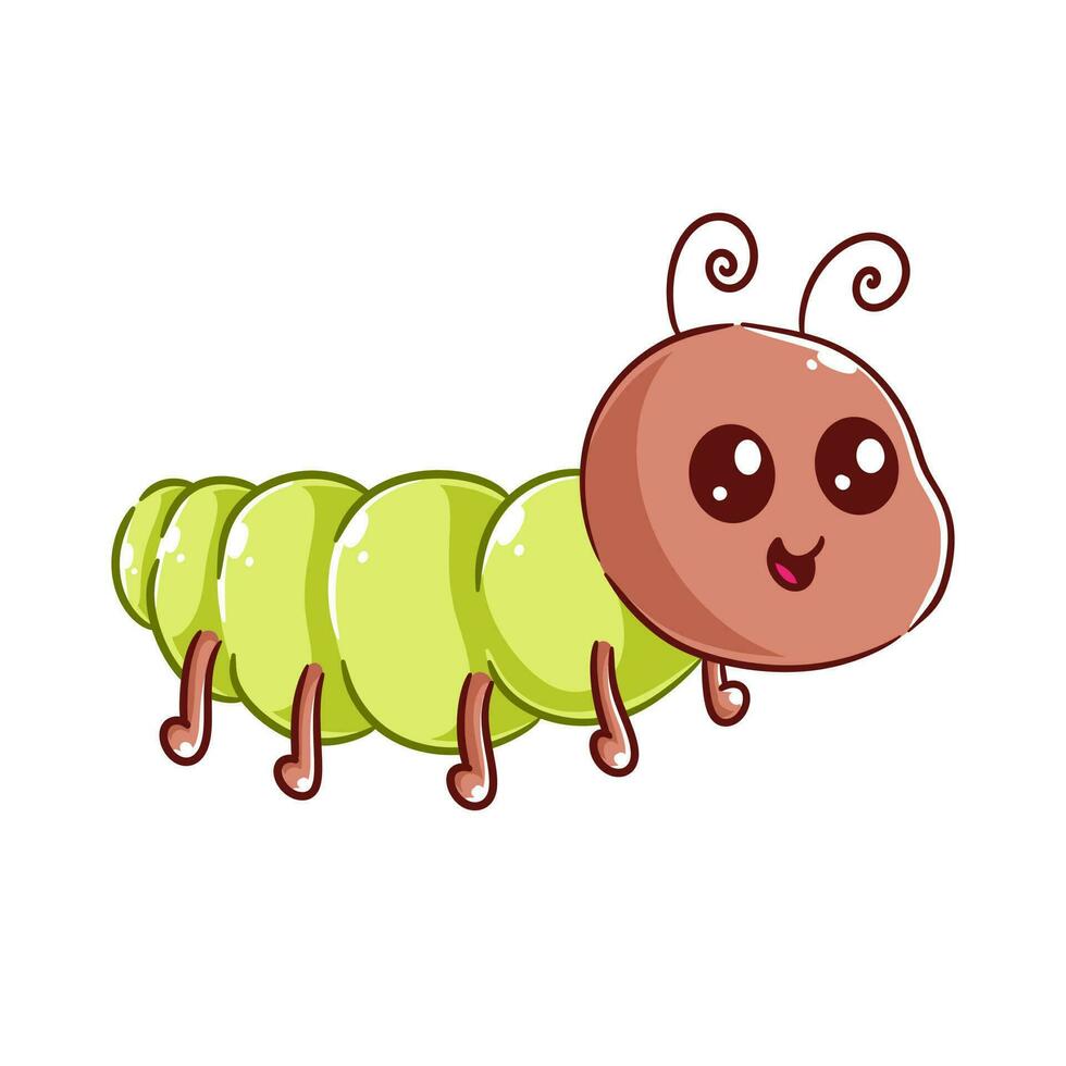 Cute caterpillar is flying alone vector