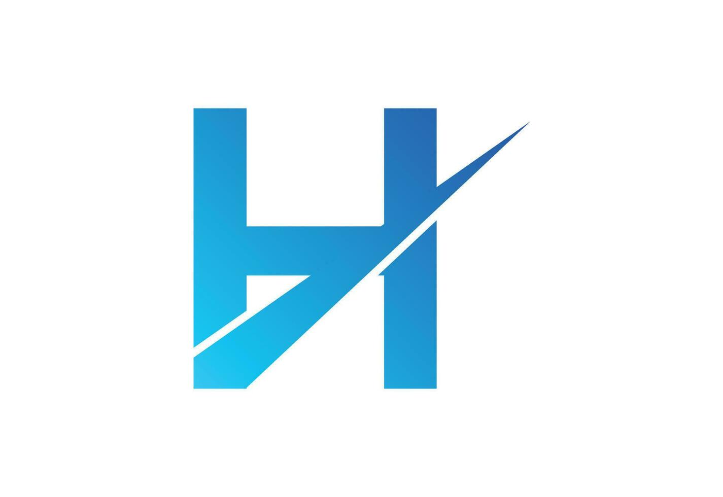 degradado h letra logo diseño con silbido, vector diseño modelo
