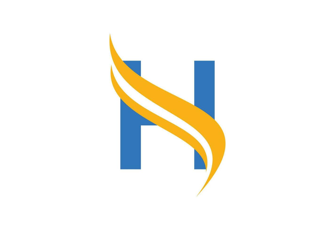 degradado h letra logo diseño con silbido, vector diseño modelo