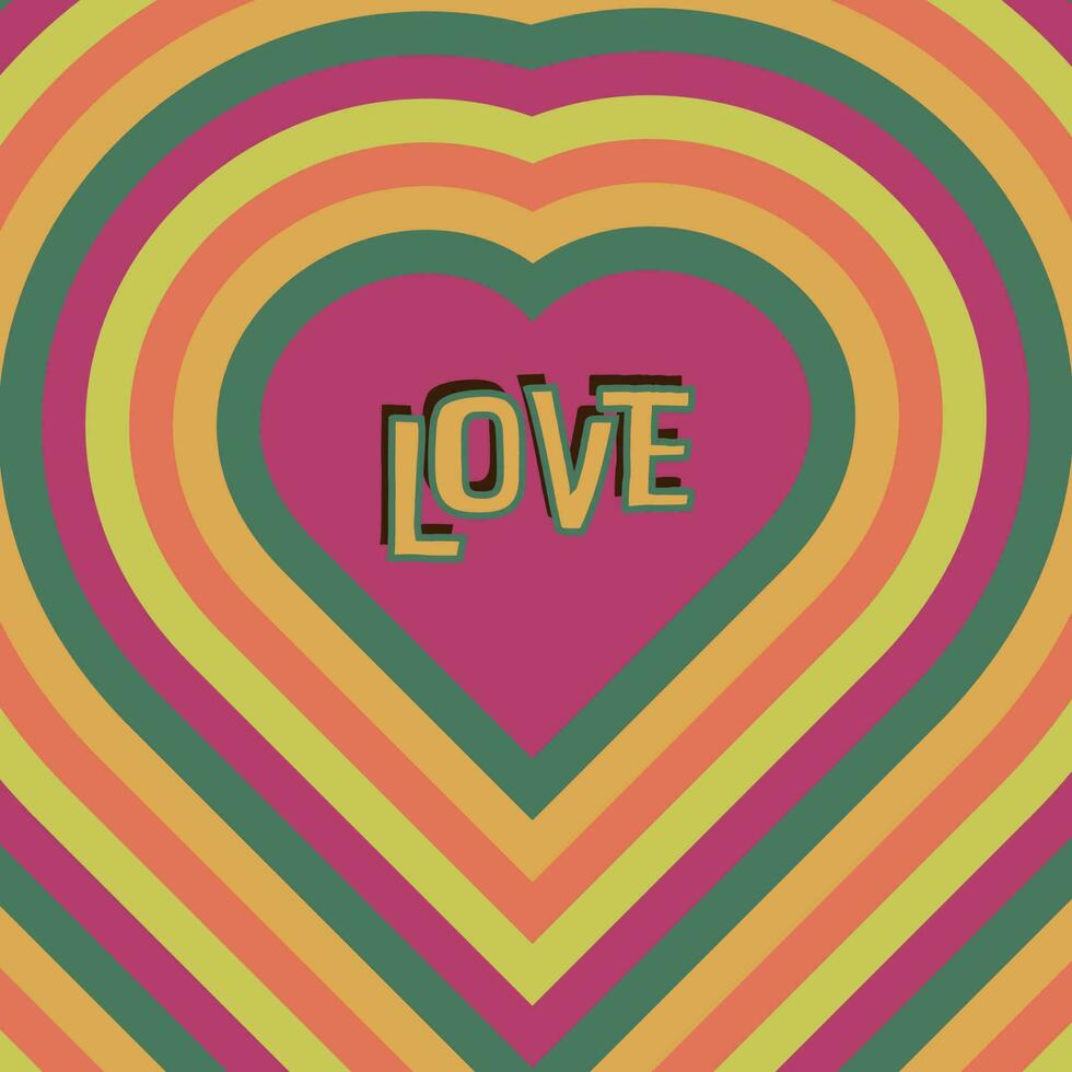 Groovy retro background of the 70s. Abstract vintage background. Vector illustration in a simple linear style-design template-hippie style.
