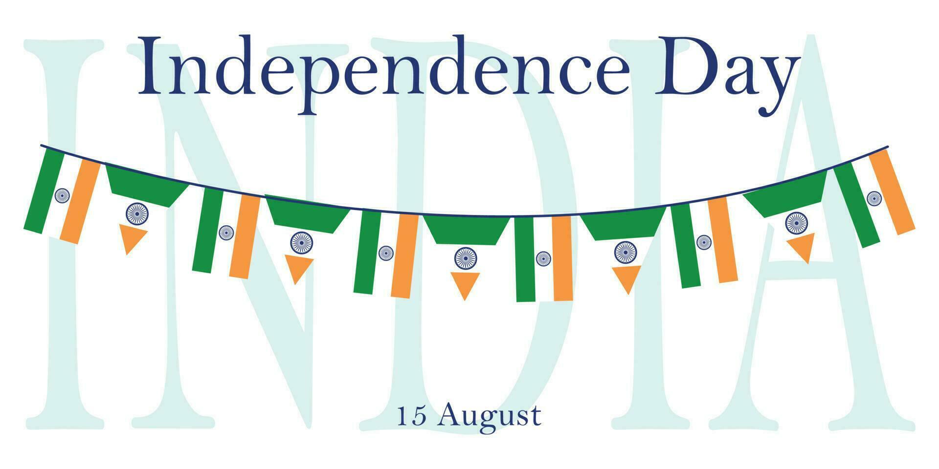 de la india independencia día nacional bandera de India tricolor agosto 15 celebracion vector ilustración
