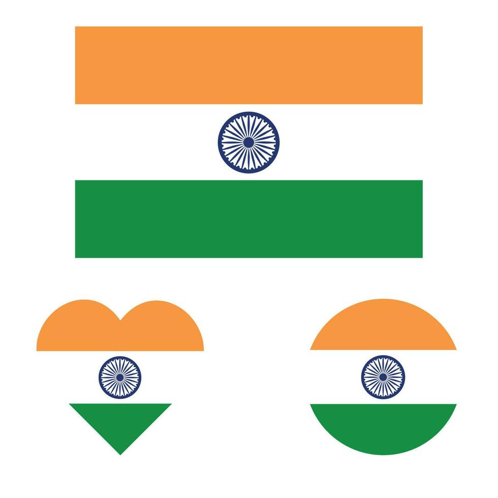 India's Independence Day National Flag of India Tricolor August 15th Celebration Vector Illustration