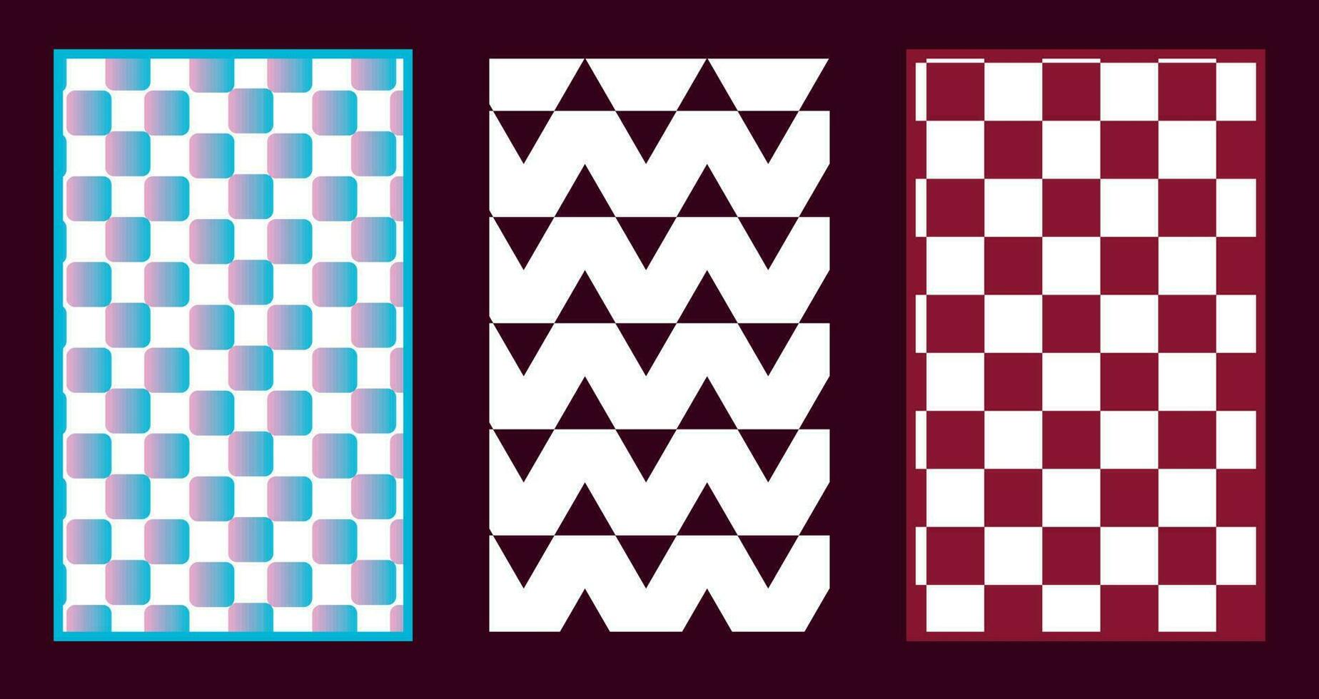 Groovy hippie backgrounds of the 70s. Chessboard, chessboard, triangular pattern. Vector texture in a fashionable retro-psychedelic style. Y2k aesthetics.