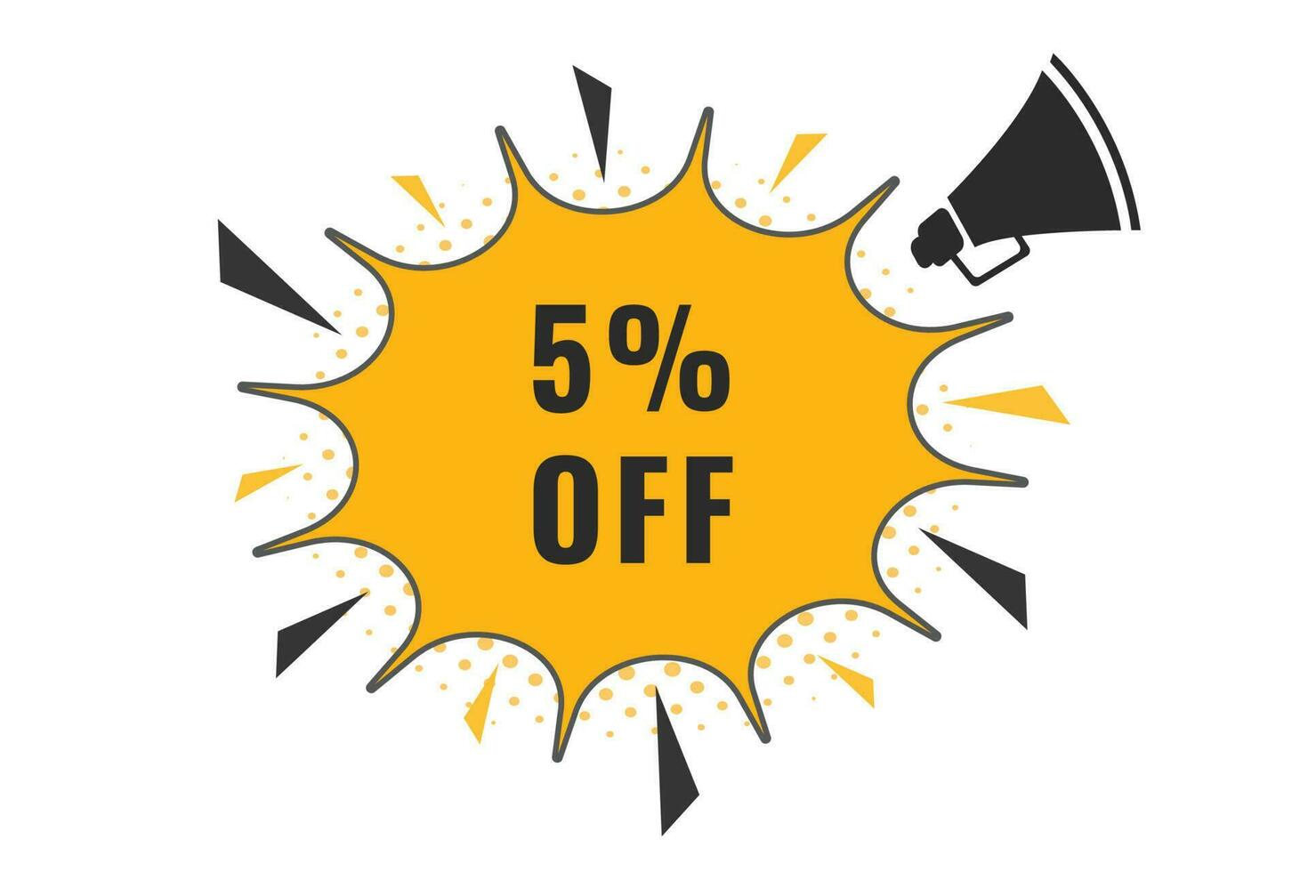 5 off discount Speech Bubble, Banner Label 5 discount vector