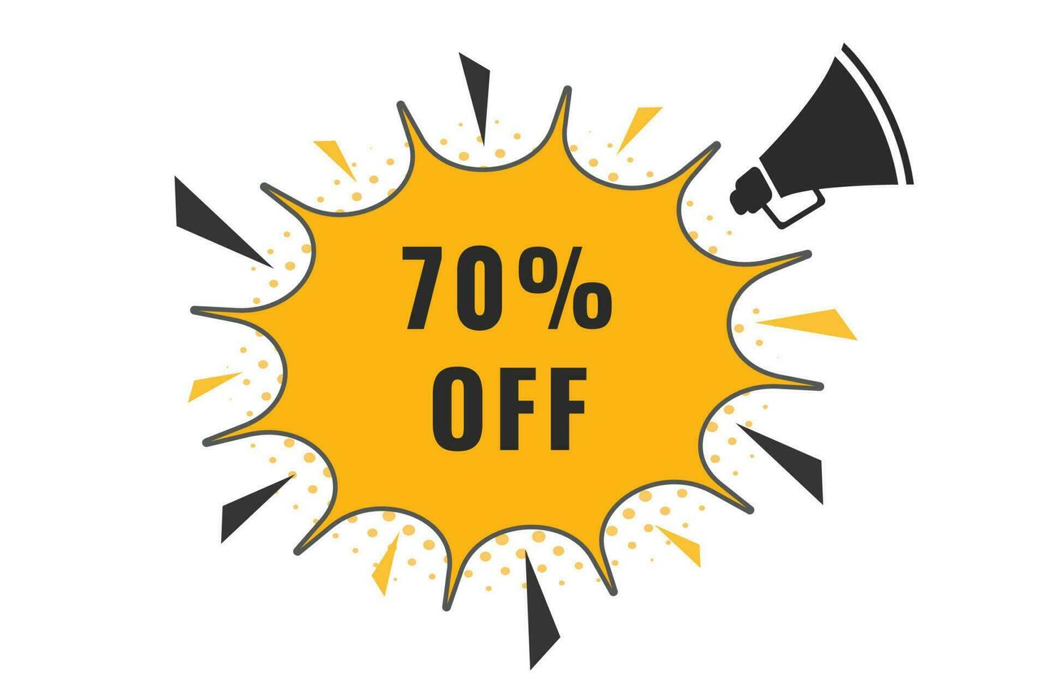 70 off discount Speech Bubble, Banner Label 70 discount vector