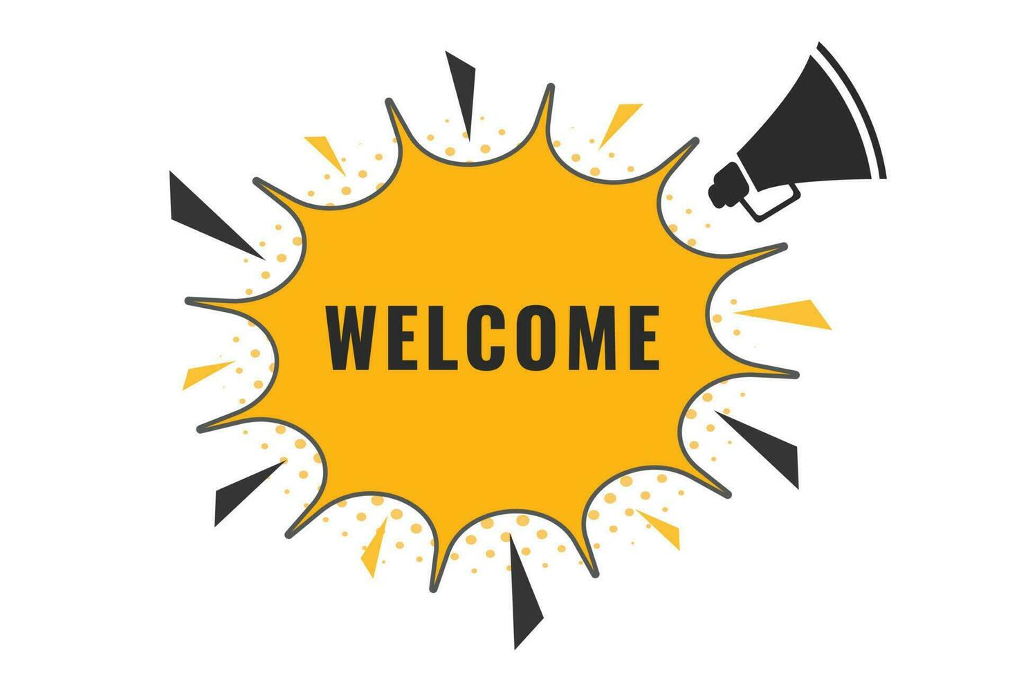 Welcome Button. Speech Bubble, Banner Label Welcome vector