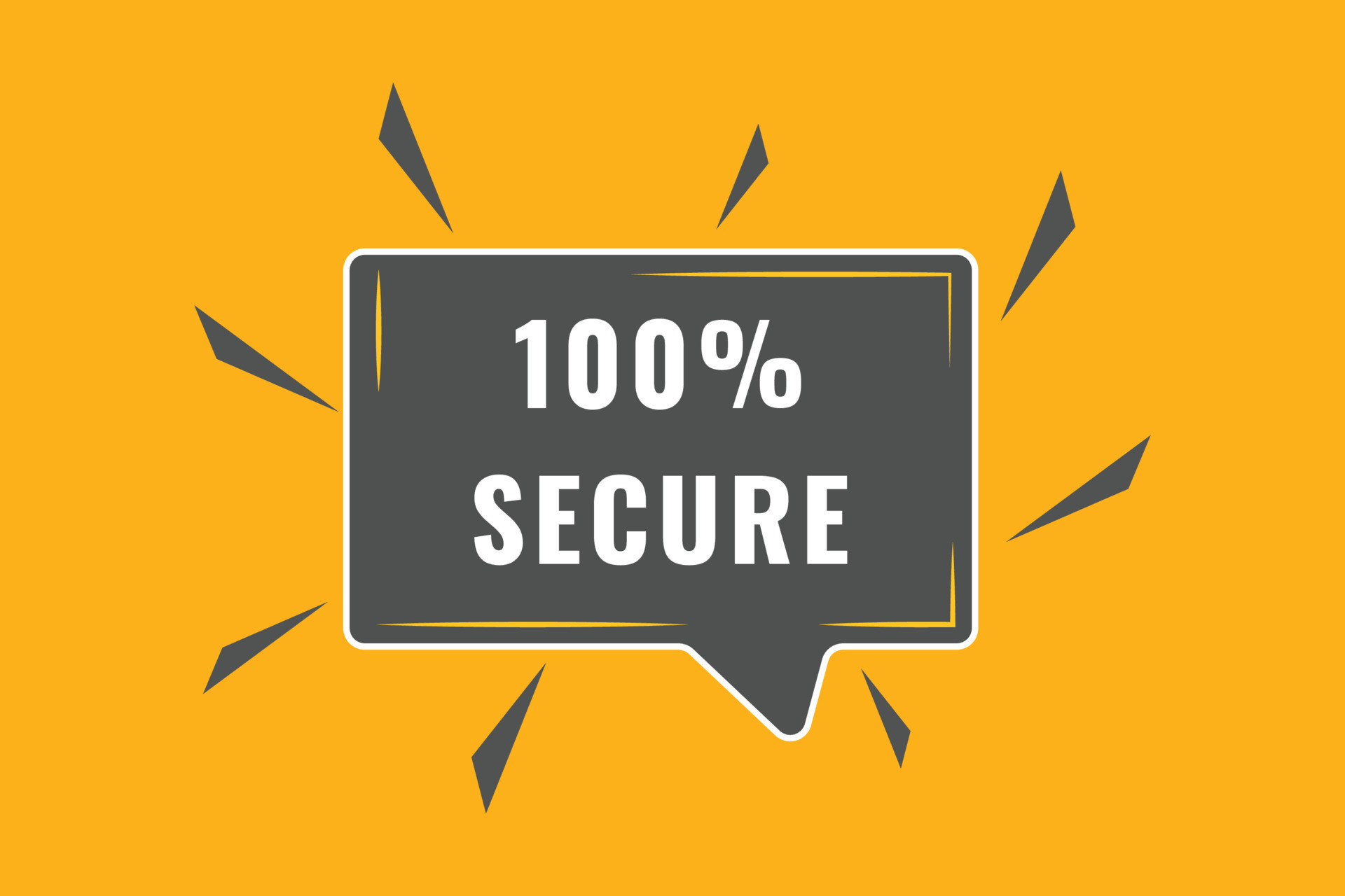 100 Secure Button. Speech Bubble, Banner Label 100 Secure 23891660