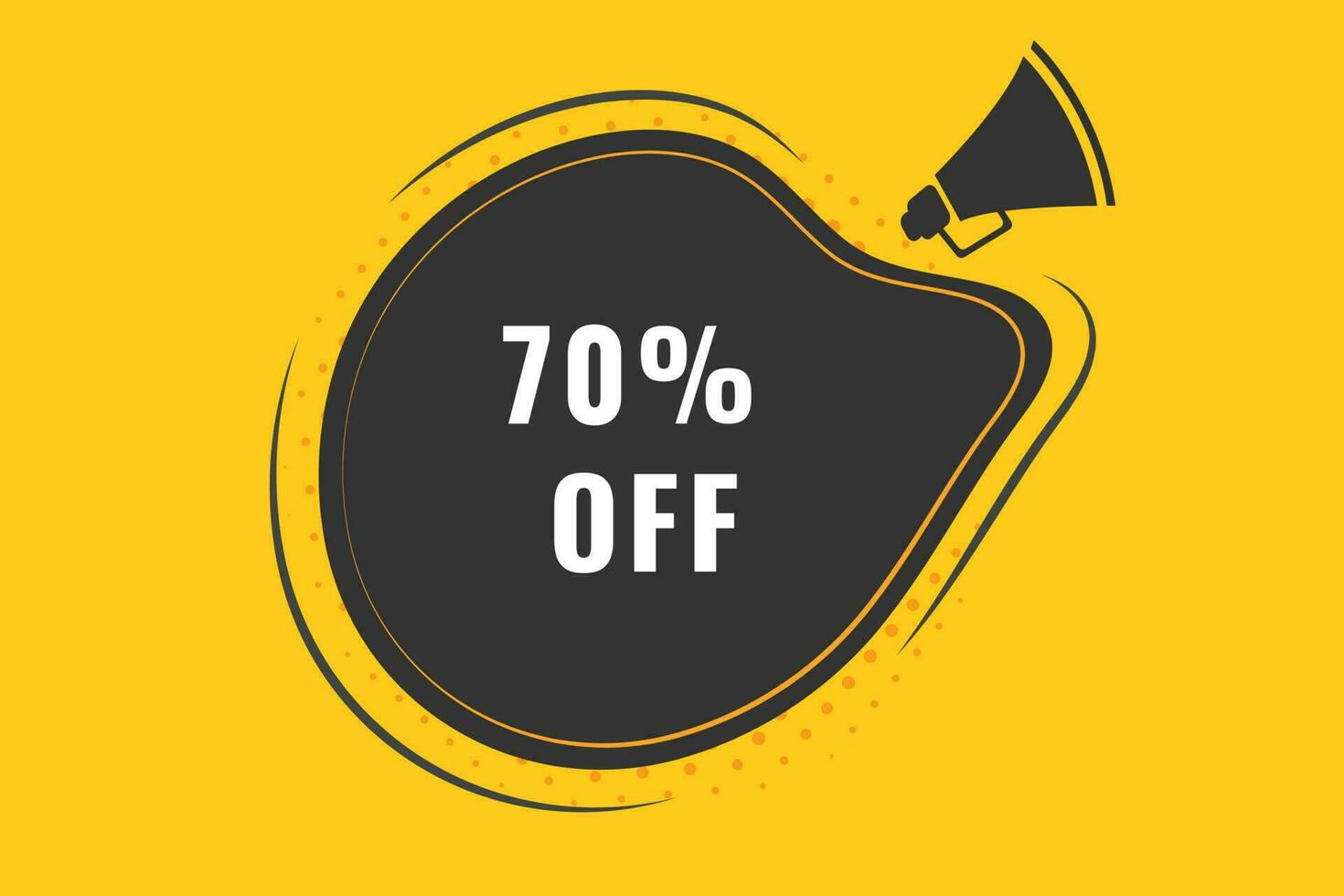70 off discount Speech Bubble, Banner Label 70 discount vector