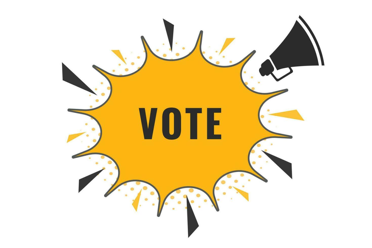 Vote Button. Speech Bubble, Banner Label Vote vector