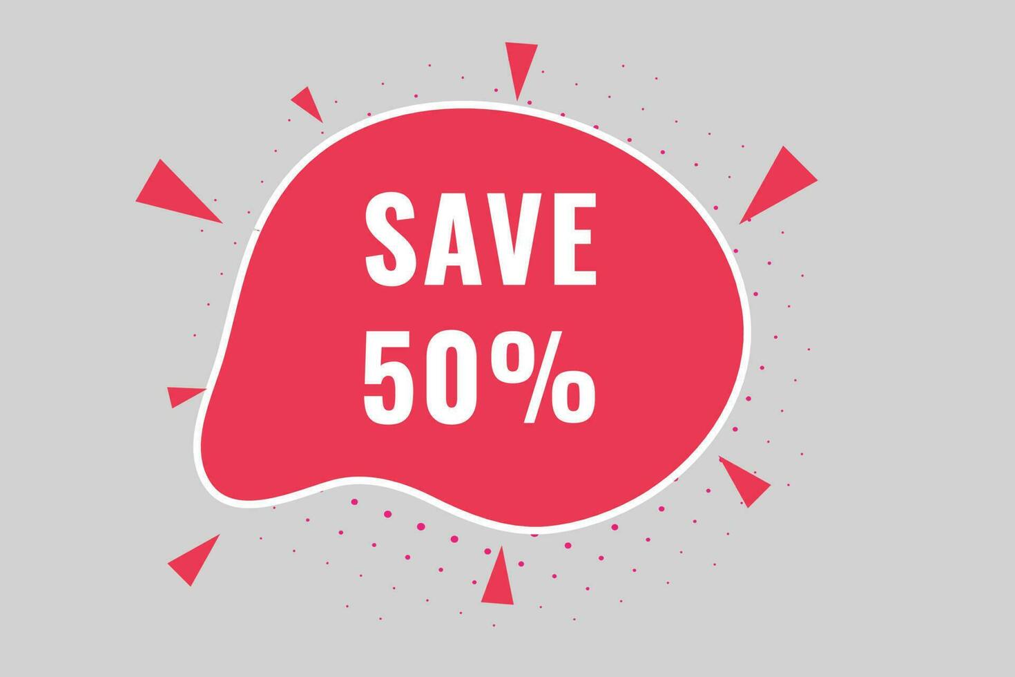 50 Save off discount Speech Bubble, Banner Label 50 Save discount vector