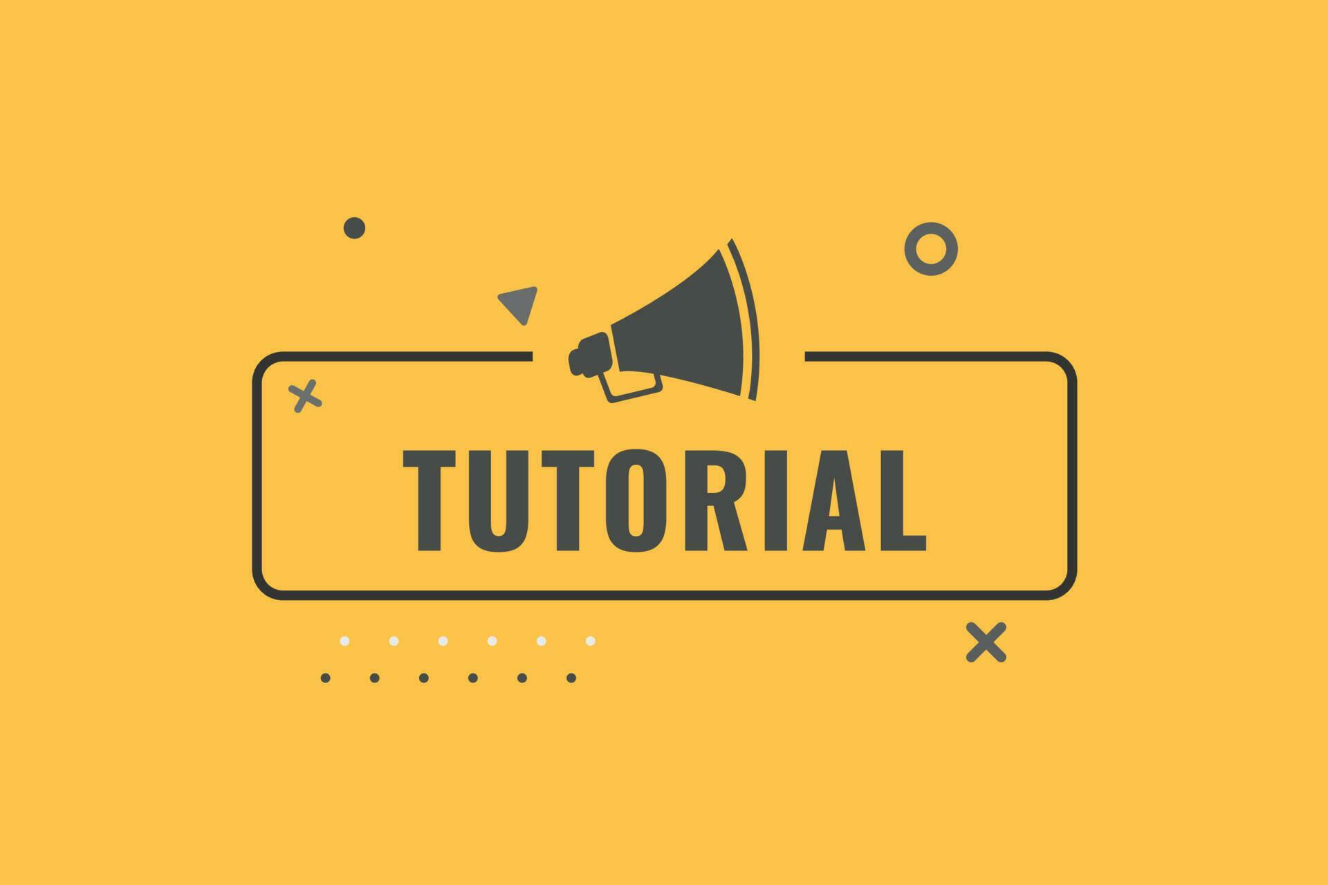 Tutorial Button. Speech Bubble, Banner Label Tutorial 23892390 Vector ...