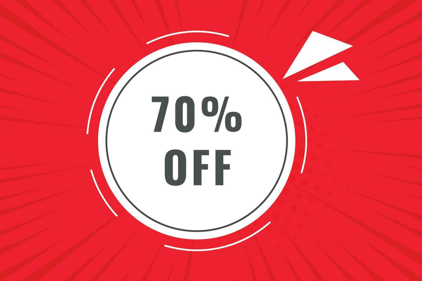70 off discount Speech Bubble, Banner Label 70 discount vector