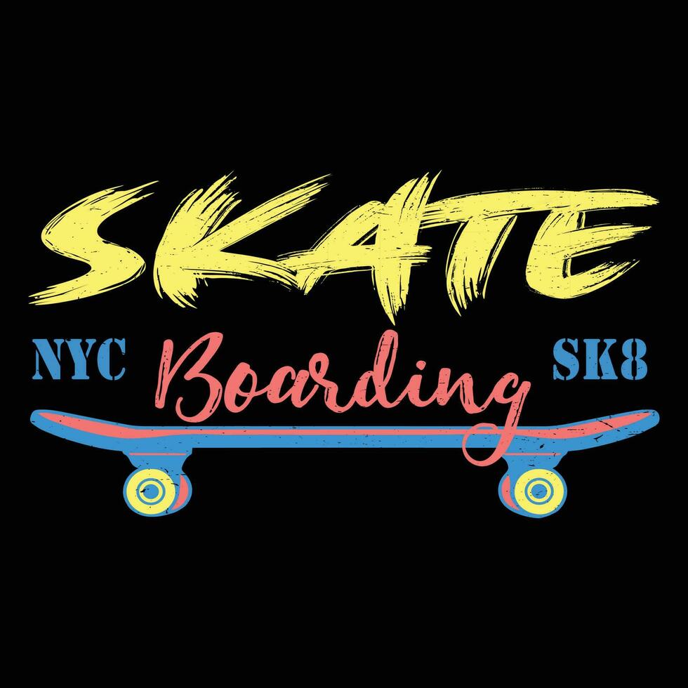 patinar embarque Nueva York sk8 camiseta diseño vector