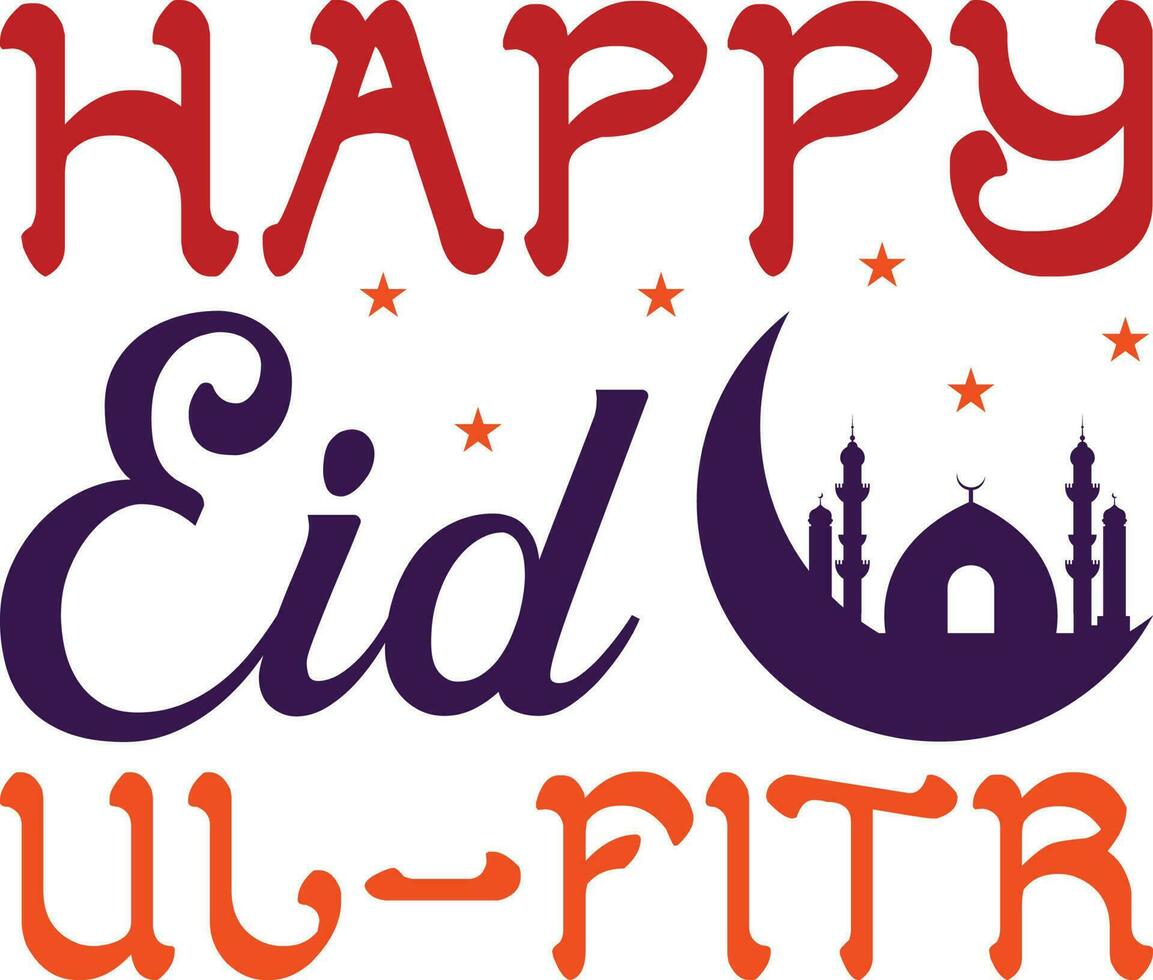 Happy Eid Il-Fitr T-shirt Design vector