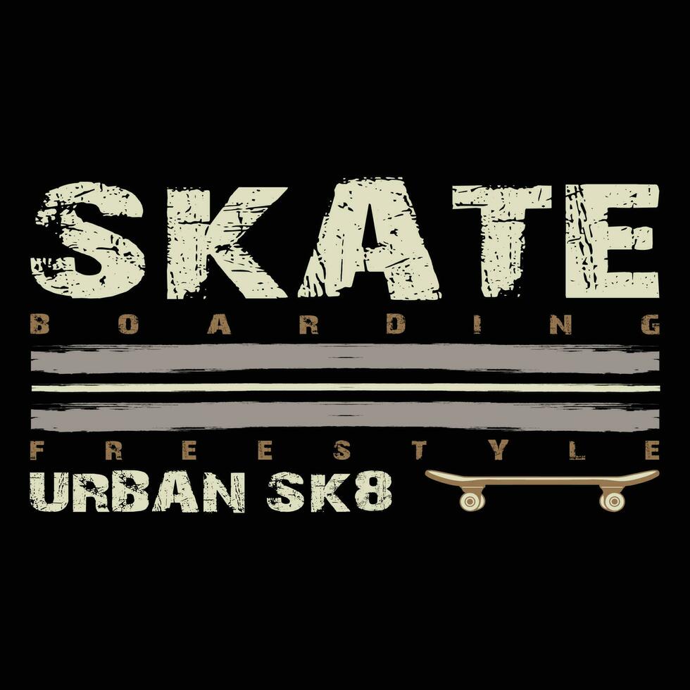 patinar estilo libre urbano sk8 camiseta diseño vector