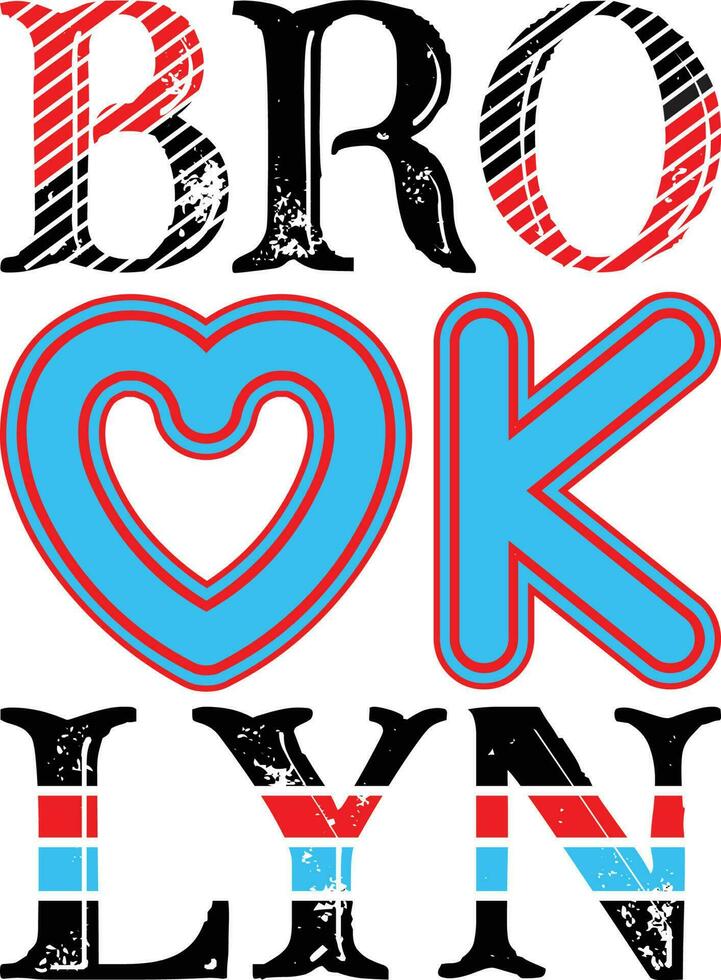 Brookiyn T-shirt Design vector