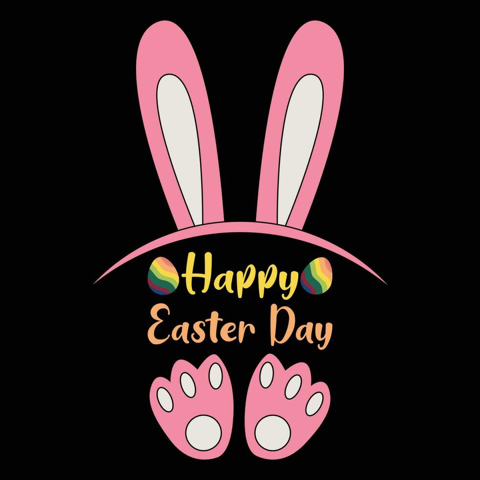 Happy Easter Day Bunny Vector Illustration