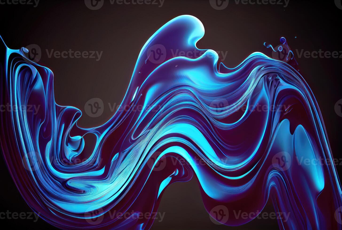 Glossy blue abstract liquid background. Creative art and wallpaper concept. photo