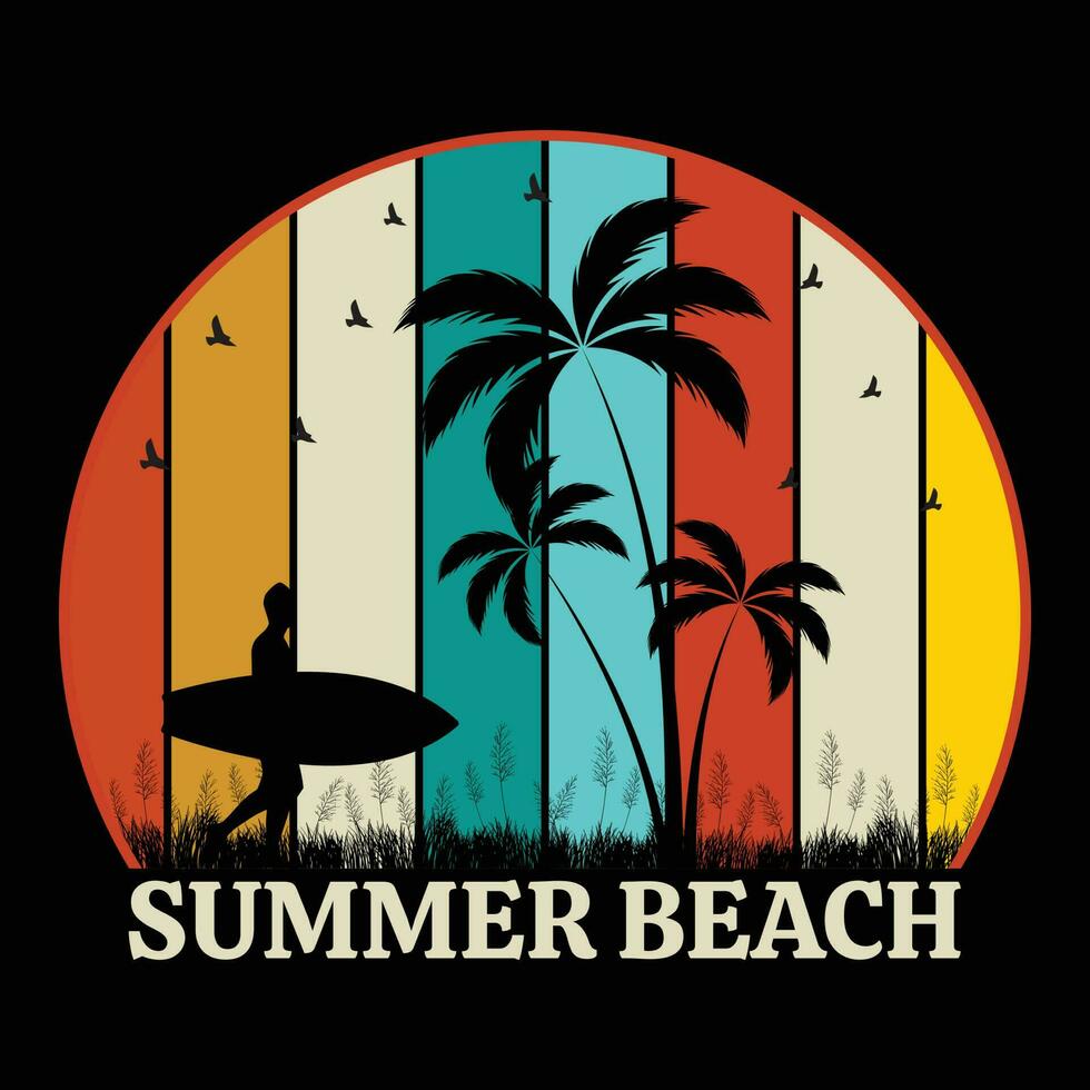 Summer Beach T-shirt Design vector