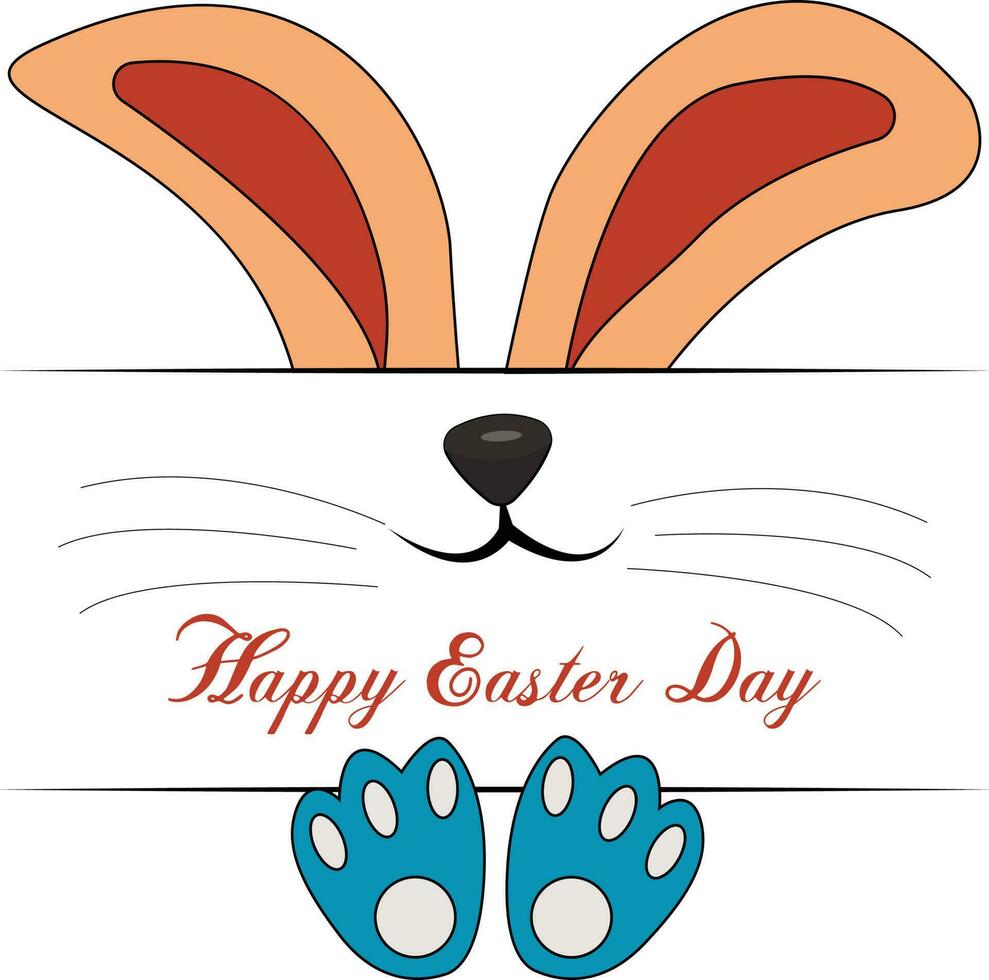 Happy Easter Day Bunny Vector Illustration