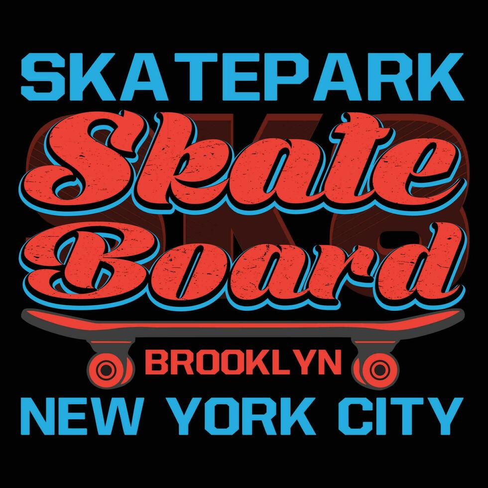 Skatepark Skate Board Brooklyn New York City T-shirt Design vector