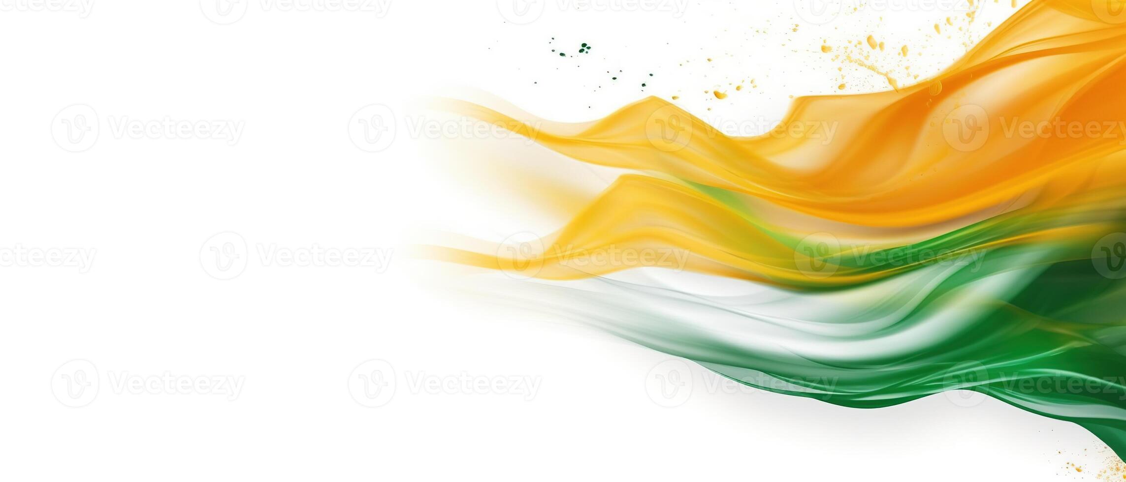 Independence Day concept cover Background with Waving flag in watercolor effect. . photo