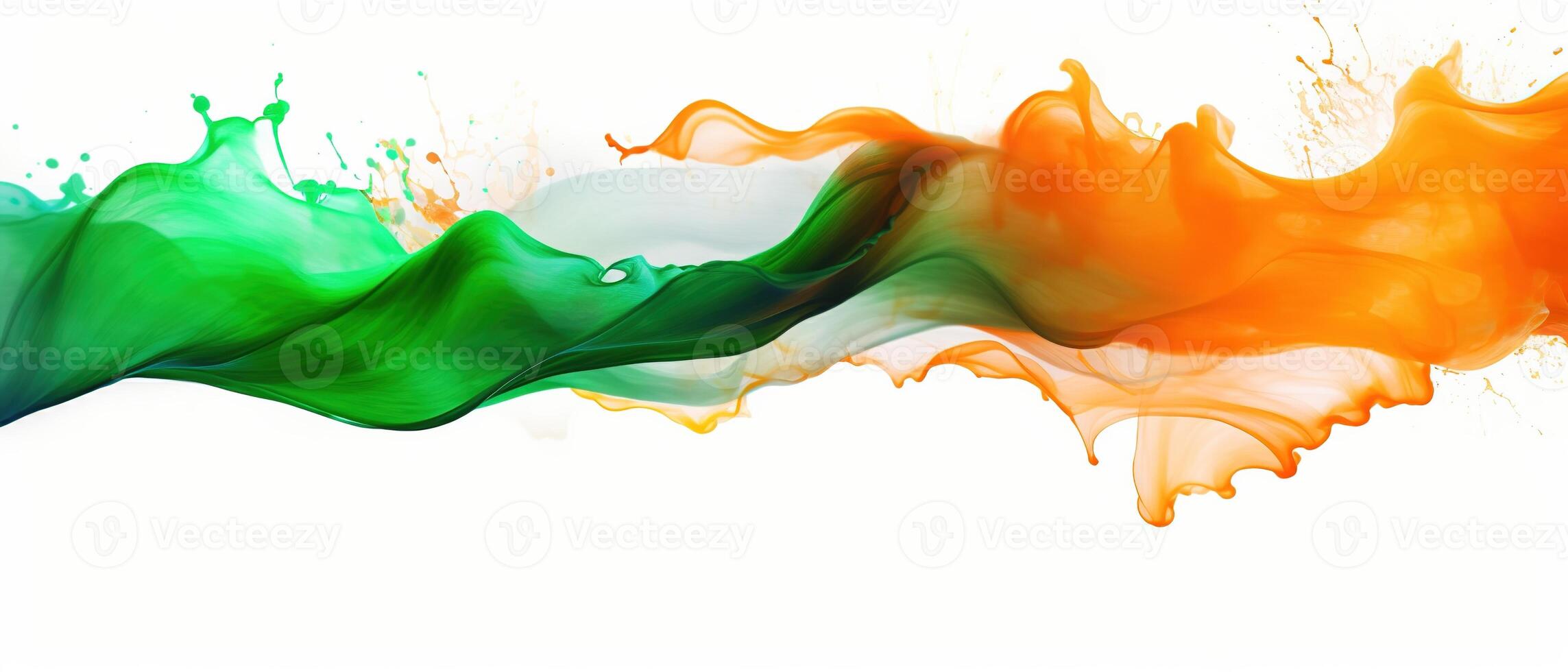 Independence Day concept cover Background with Waving flag in watercolor effect. . photo