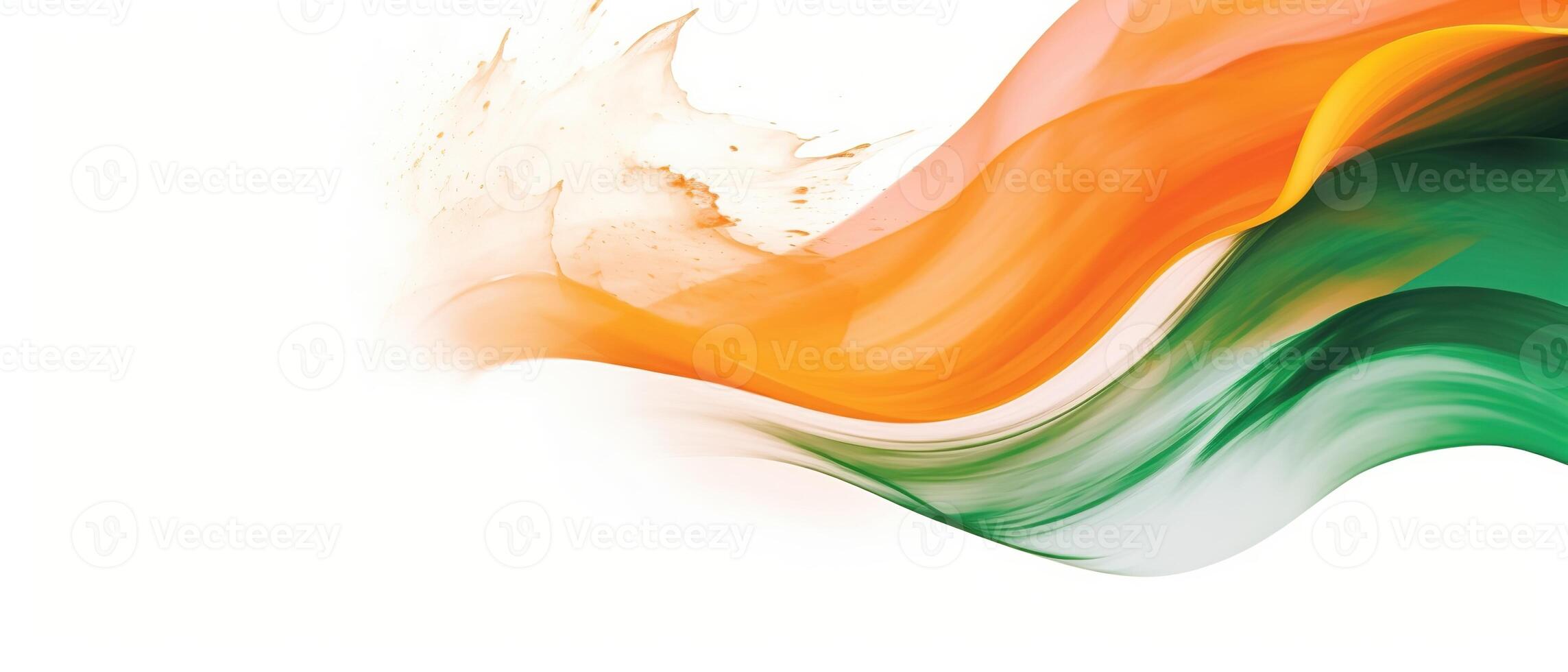 Independence Day concept cover Background with Waving flag in watercolor effect. . photo